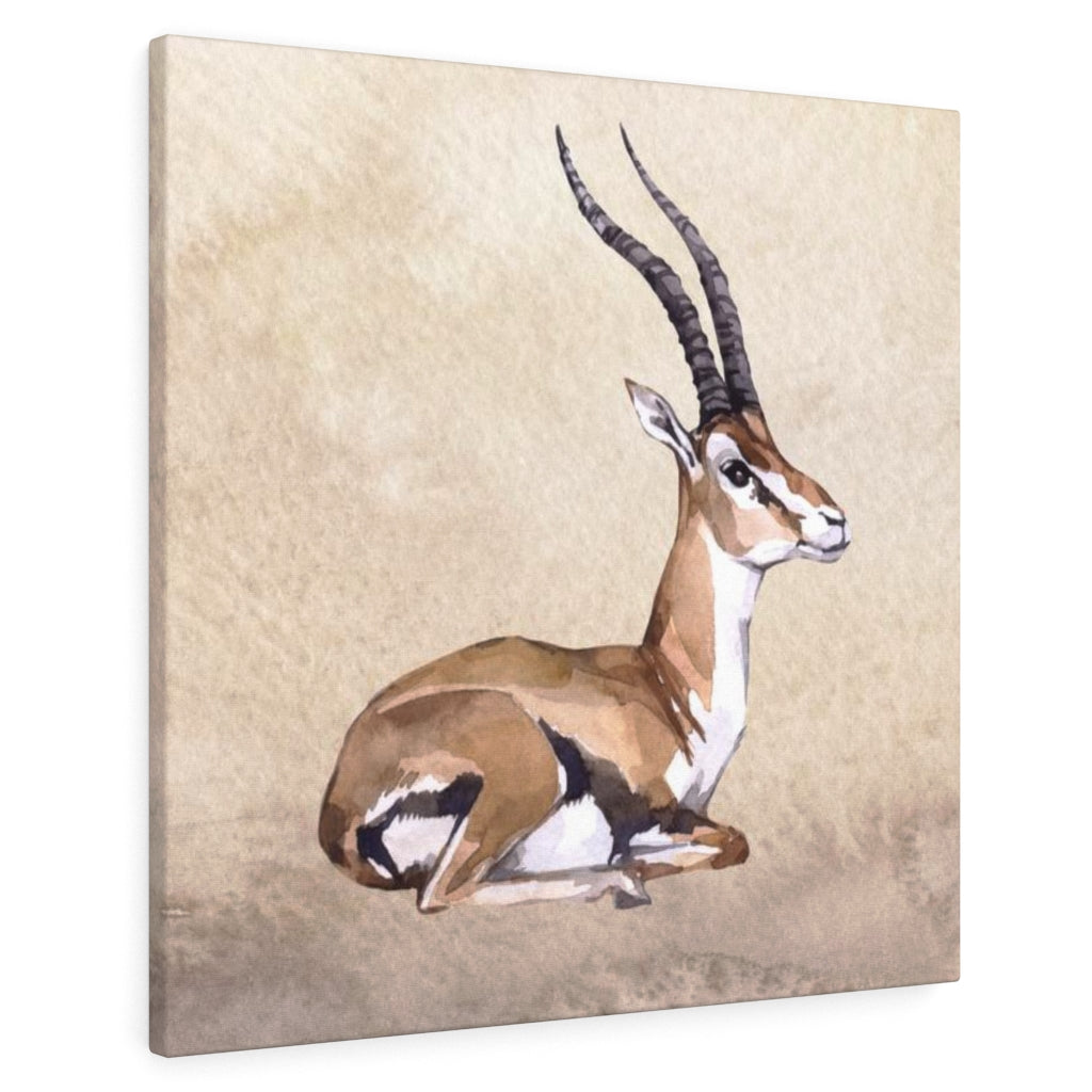 WHIMSICAL WALL CANVAS ART | Beige Watercolor Gazelle