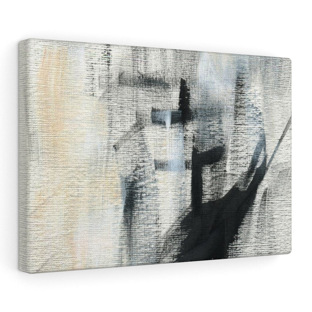 Abstract Canvas Art | White Beige Black