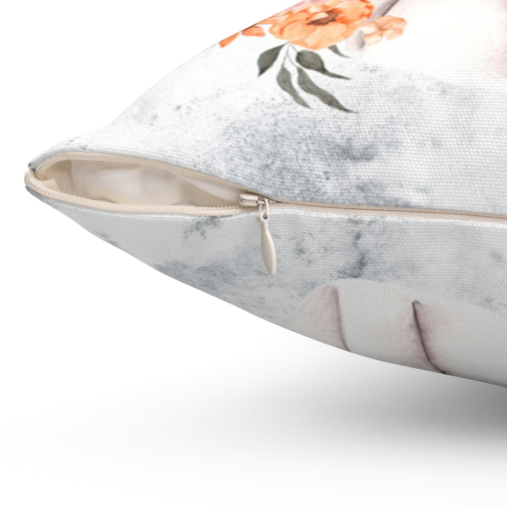 Boho Pillow Cover | Grey Pink Brown Female Form