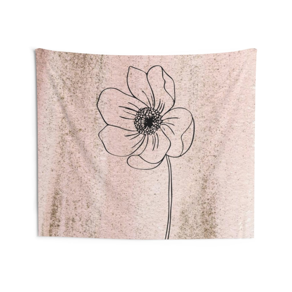 Floral Tapestry | Blush Pink Black