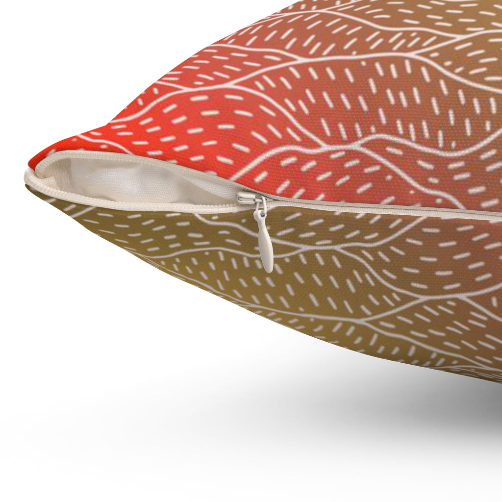 Abstract Pillow Cover | Yellow Purple Rust Red