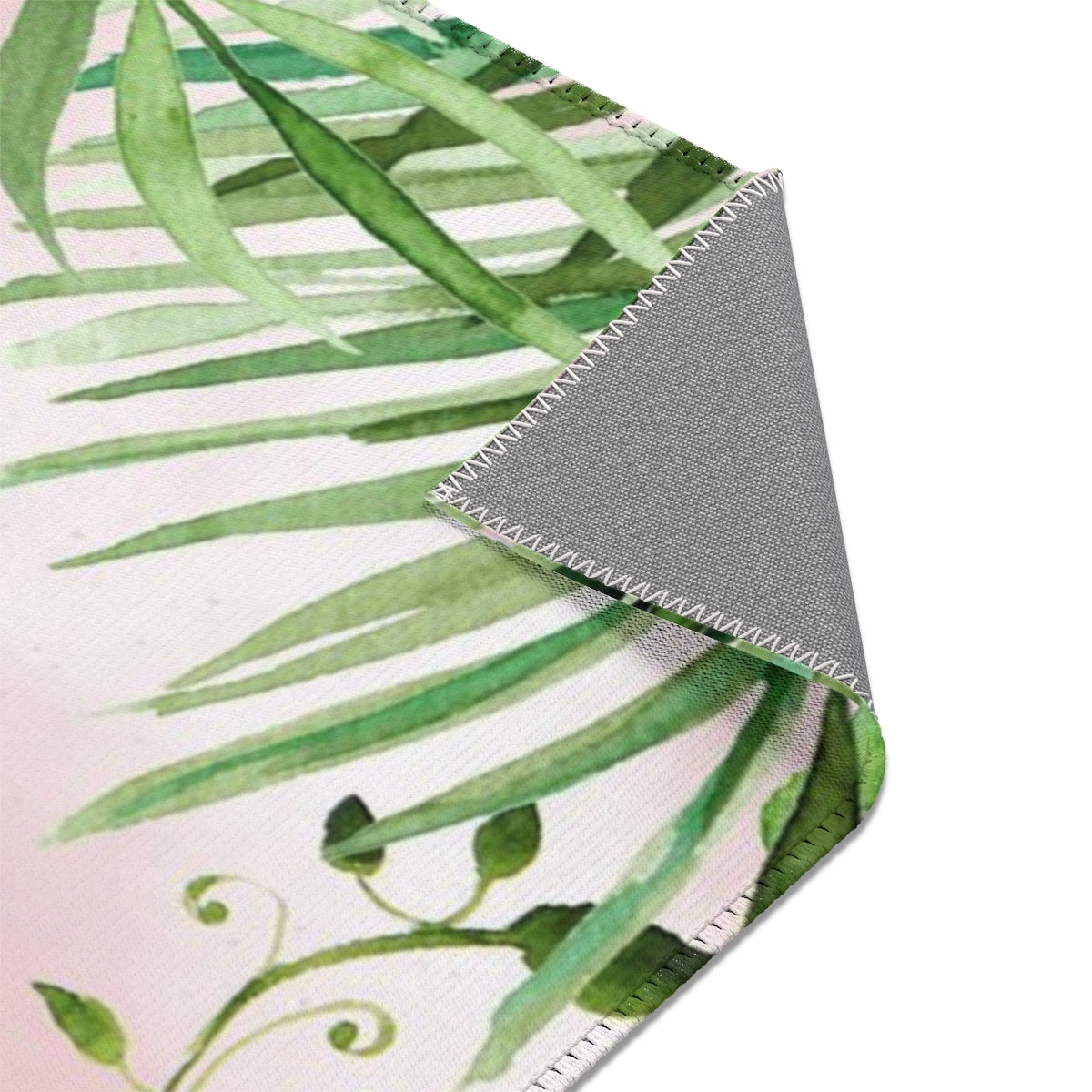 Floral Area Rug | Blush Peach Jungle Leaves