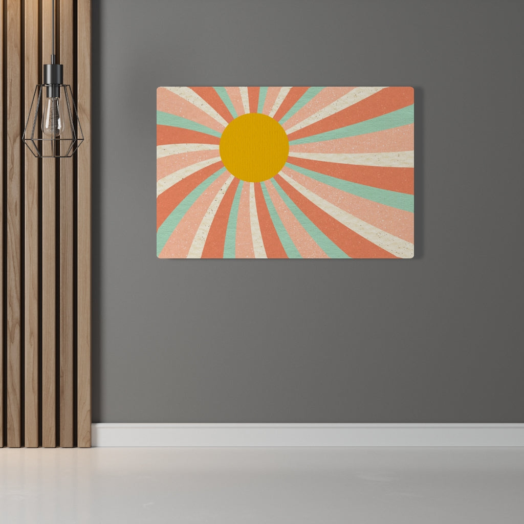 RETRO CANVAS ART | Mint Green Beige Yellow