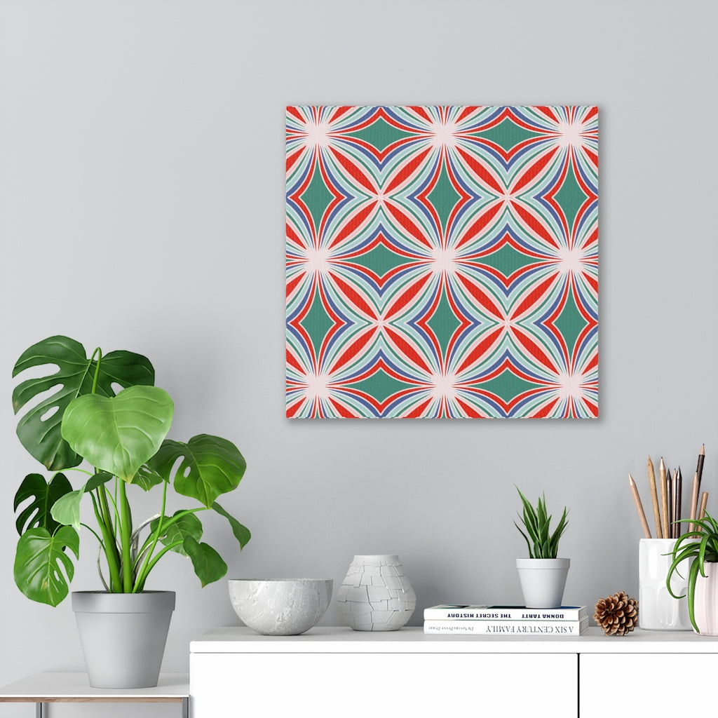 Abstract Canvas Art | Red Green