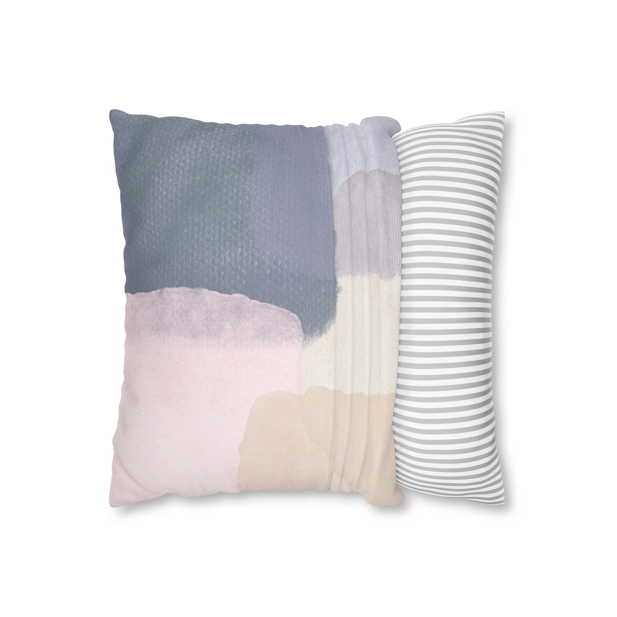 Abstract Boho Pillow Cover | Grey Blue Cream Pink