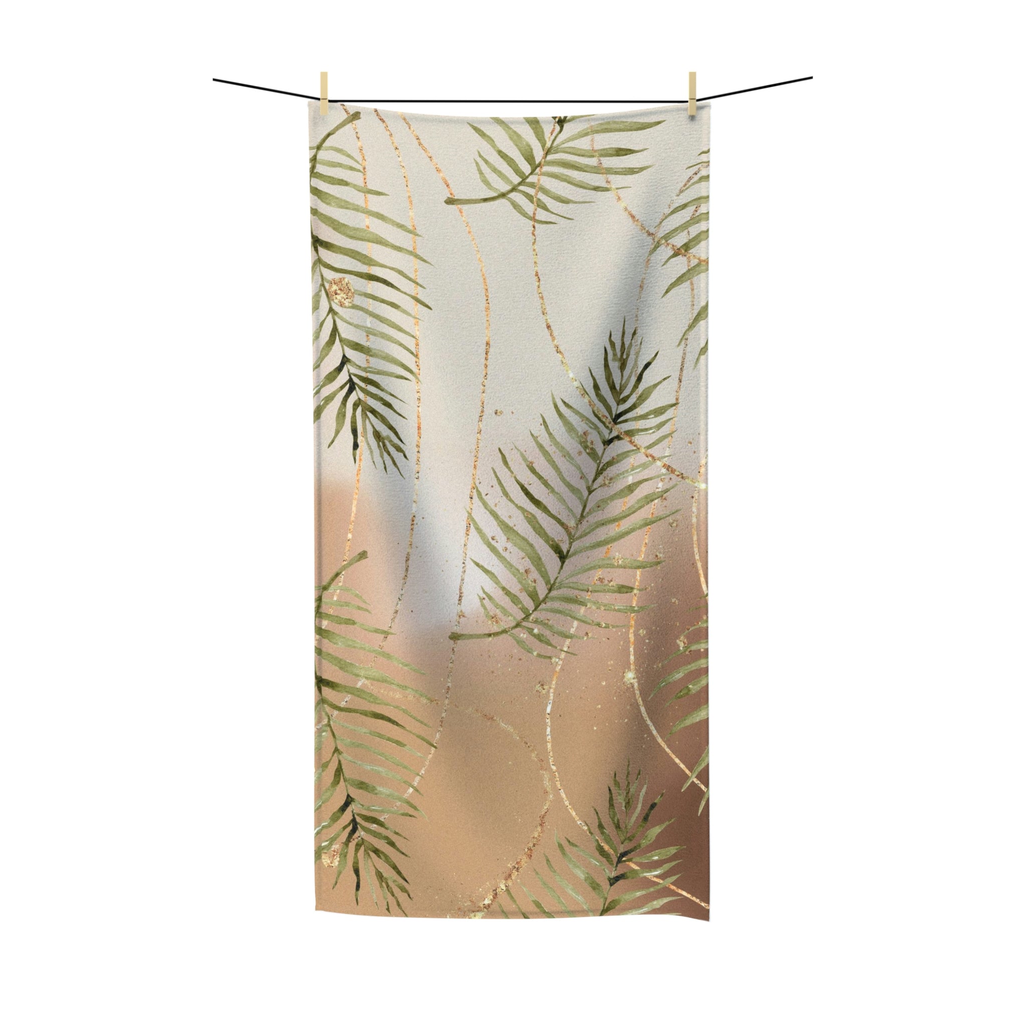 Ombre Leaves Bath Towel
