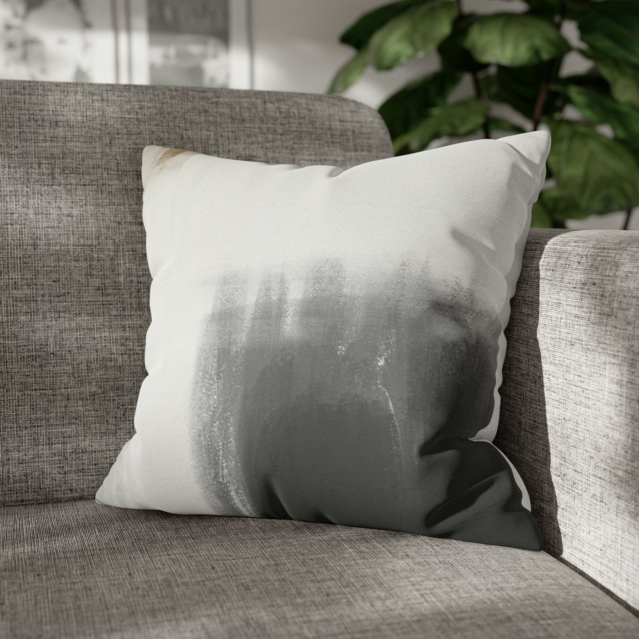 Abstract Boho Pillow Cover | Grey White