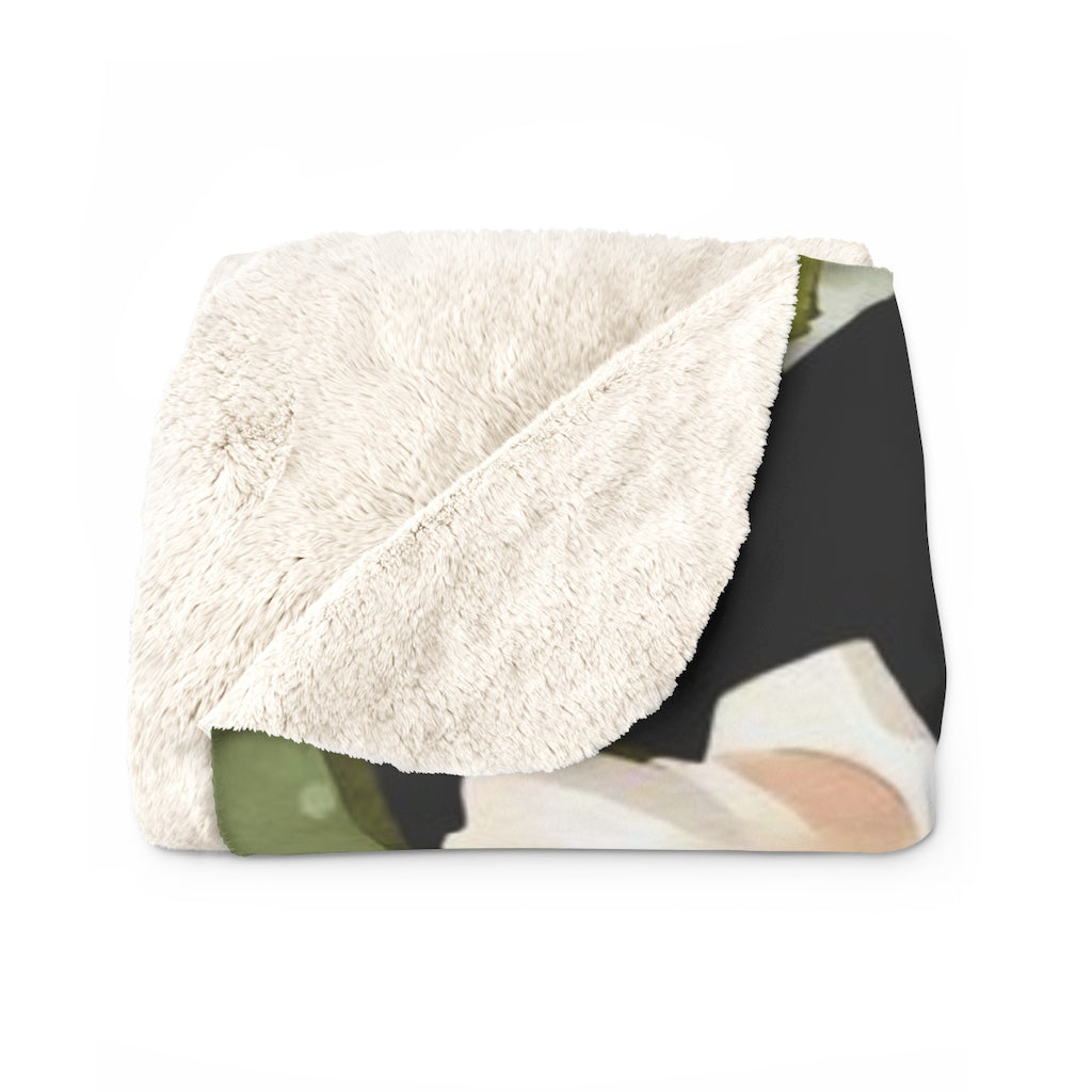 Floral Comfy Blanket | Red Black Flowers