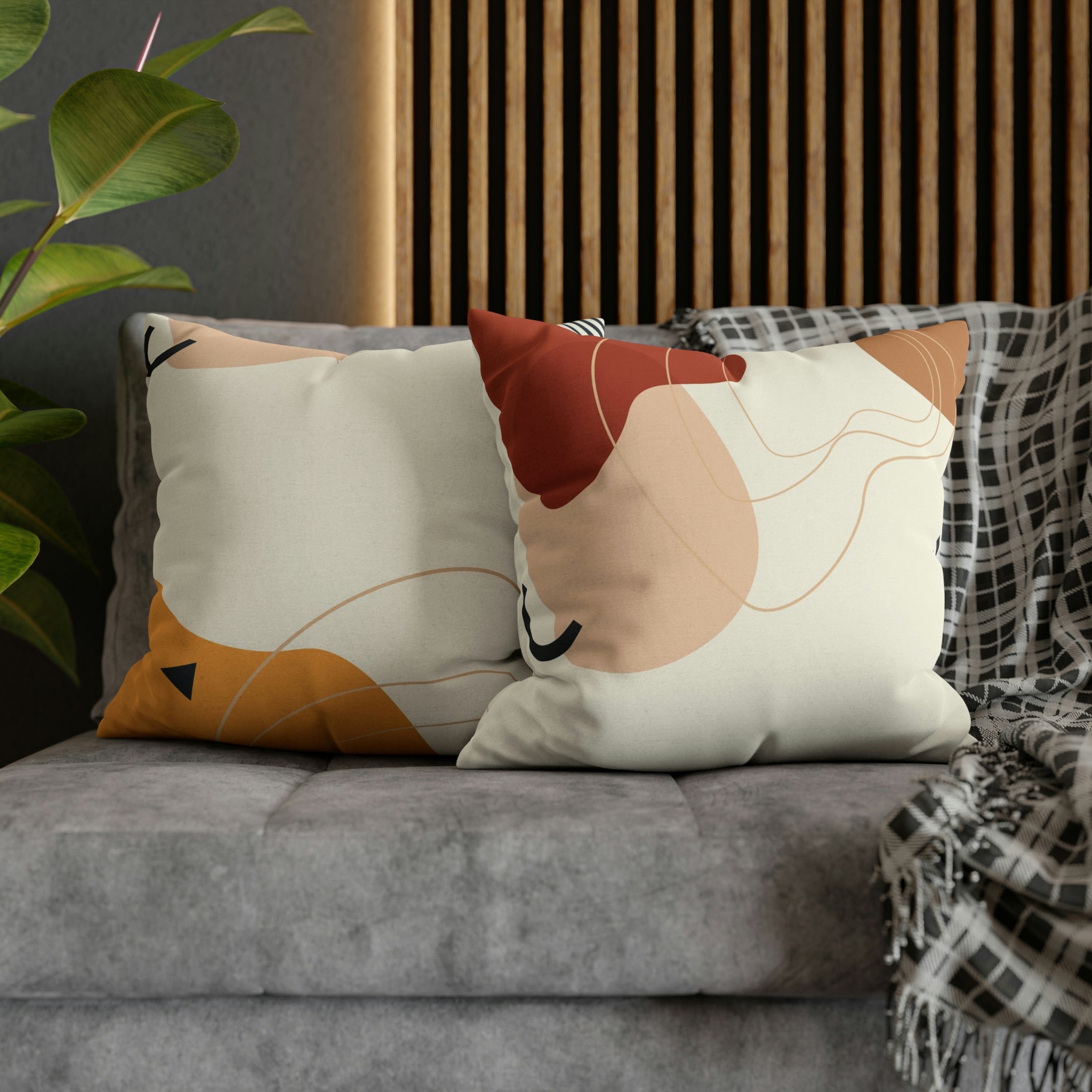 Abstract Pillow Cover | Cream Geometric
