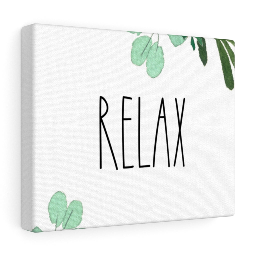WITH SAYING WALL CANVAS ART | White Green | Relax