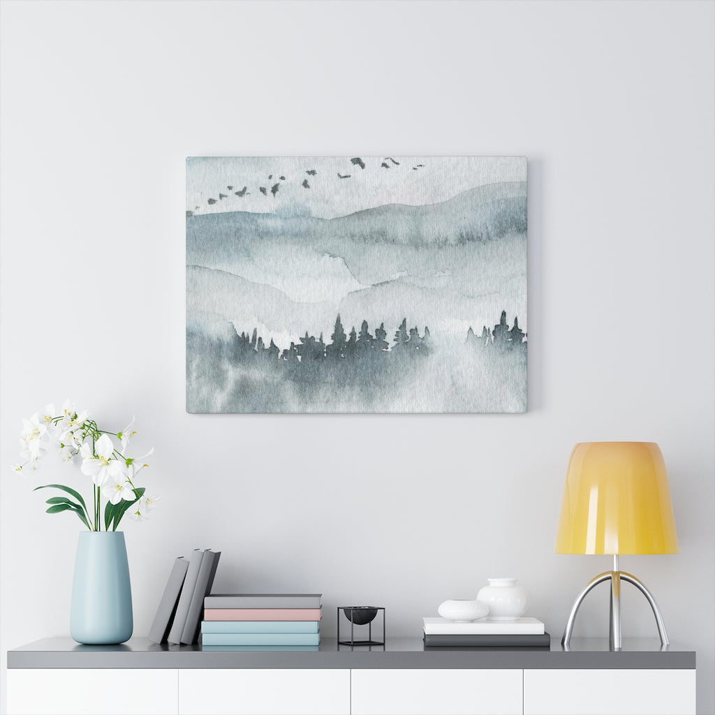 Nature Wall Canvas Art | Gray Woodlands