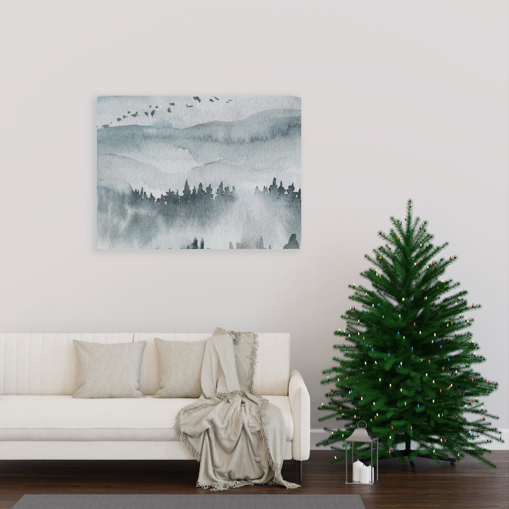 Nature Wall Canvas Art | Gray Woodlands