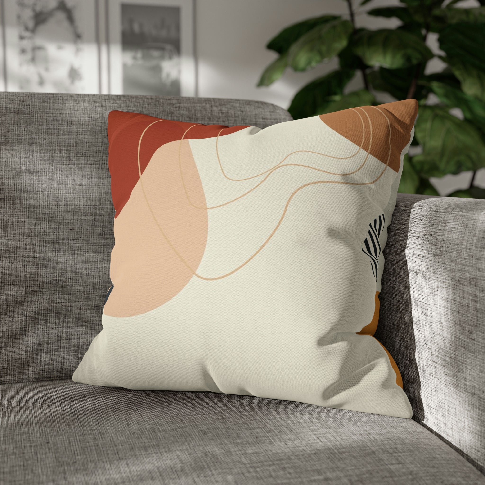 Abstract Pillow Cover | Cream Geometric
