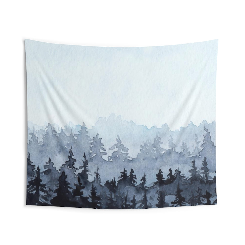 Landscape Tapestry | White Sky Blue Forest