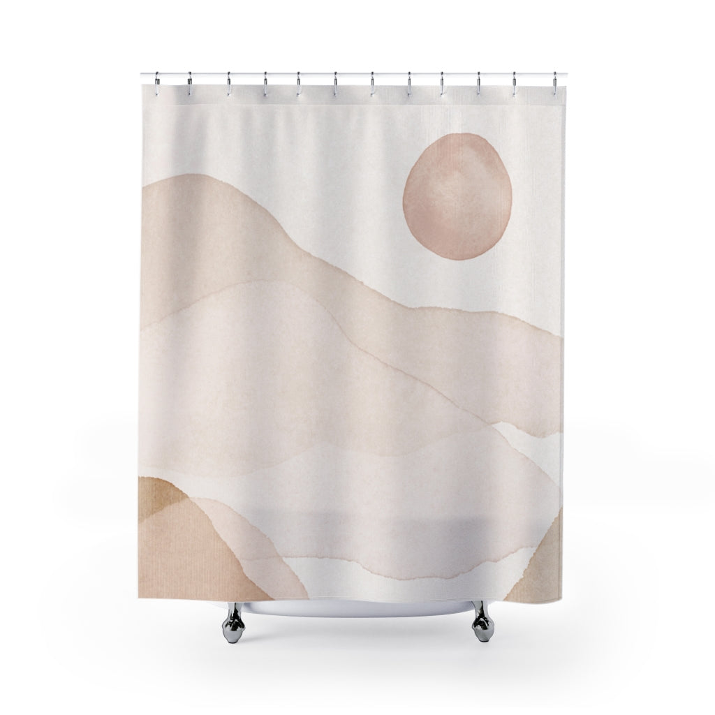 modern boho fabric shower curtain