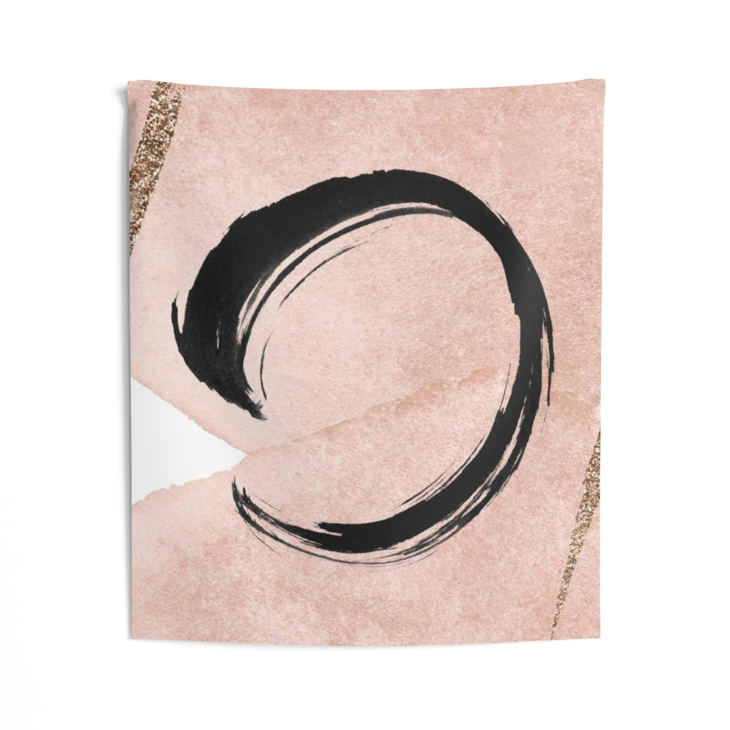 Abstract Tapestry | Black Blush Pink White