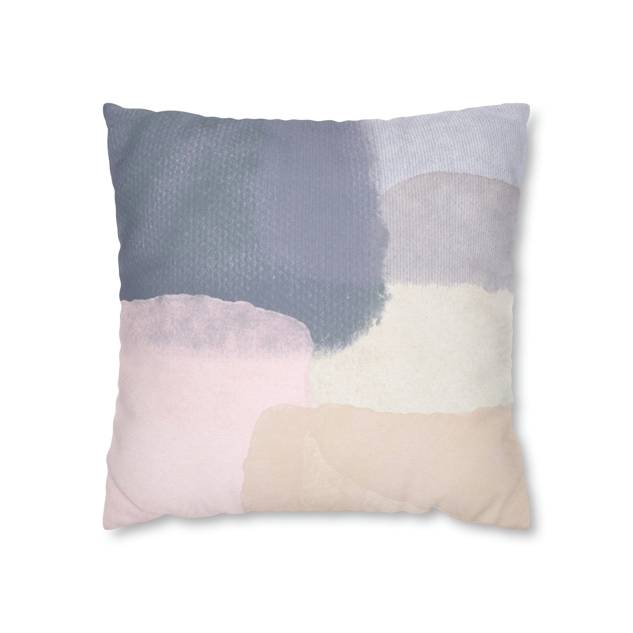 Abstract Boho Pillow Cover | Grey Blue Cream Pink