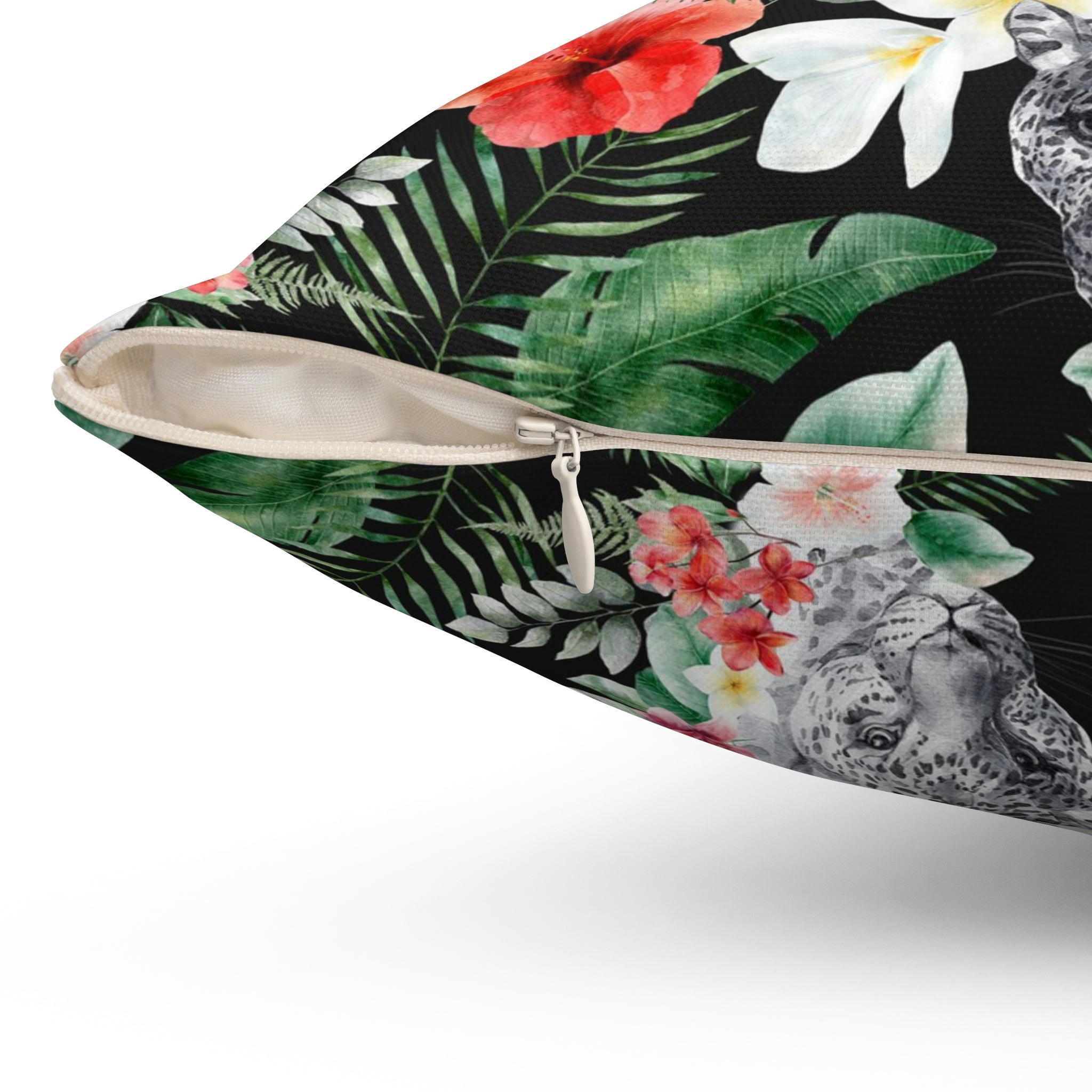 Safari Tiger Pillow Cover | Jungle Animal Floral