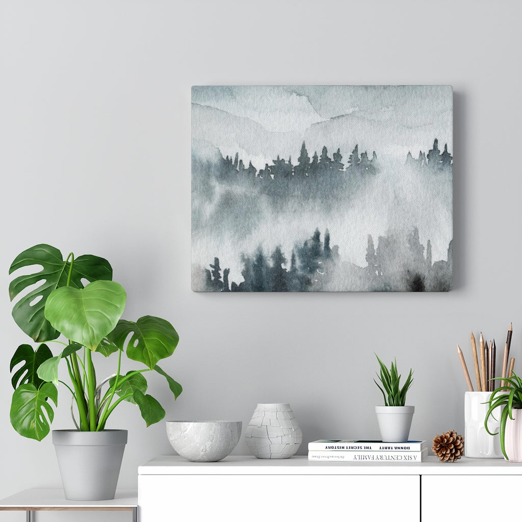 Nature Wall Canvas Art | Gray Woodlands