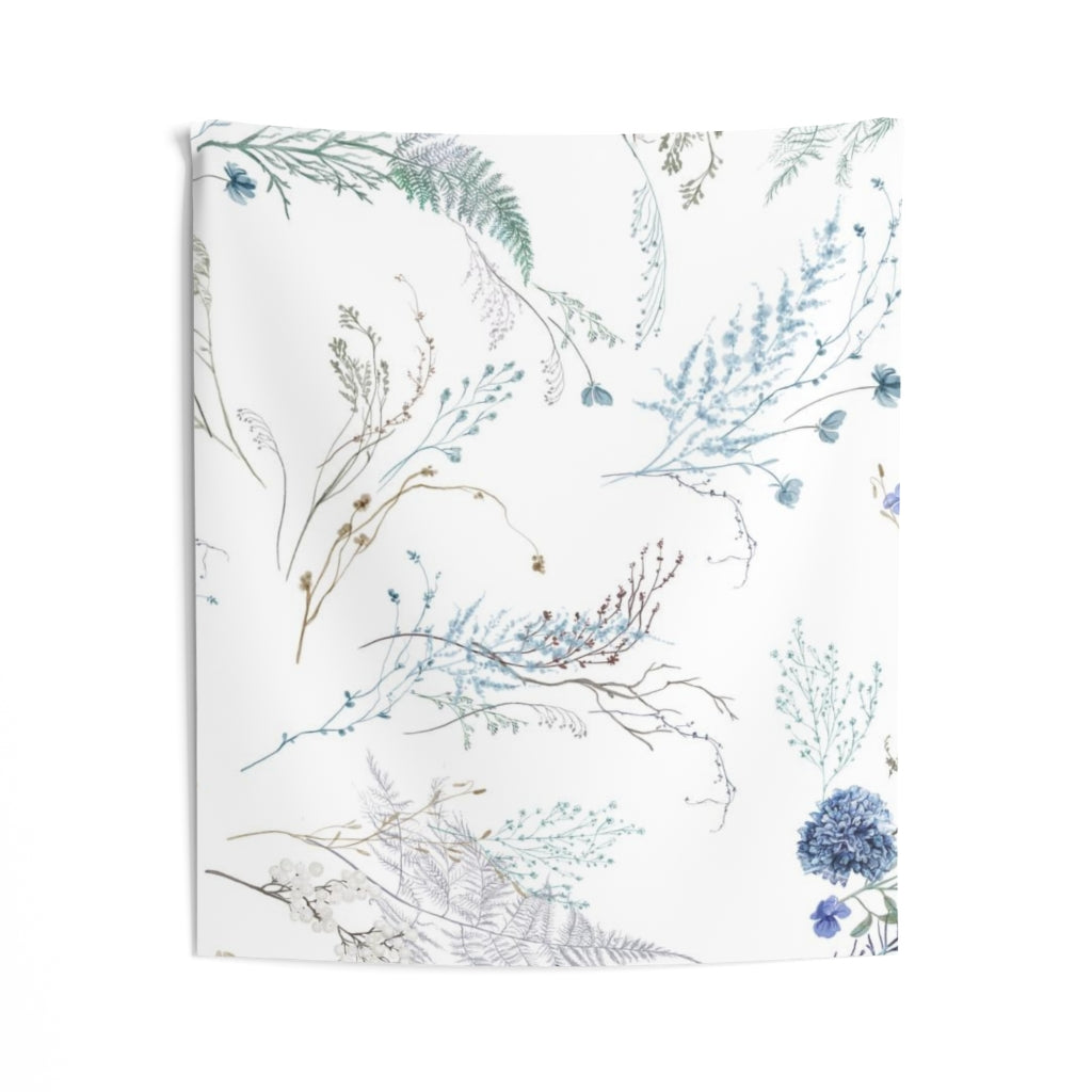 Floral Tapestry | White Pastel Blue