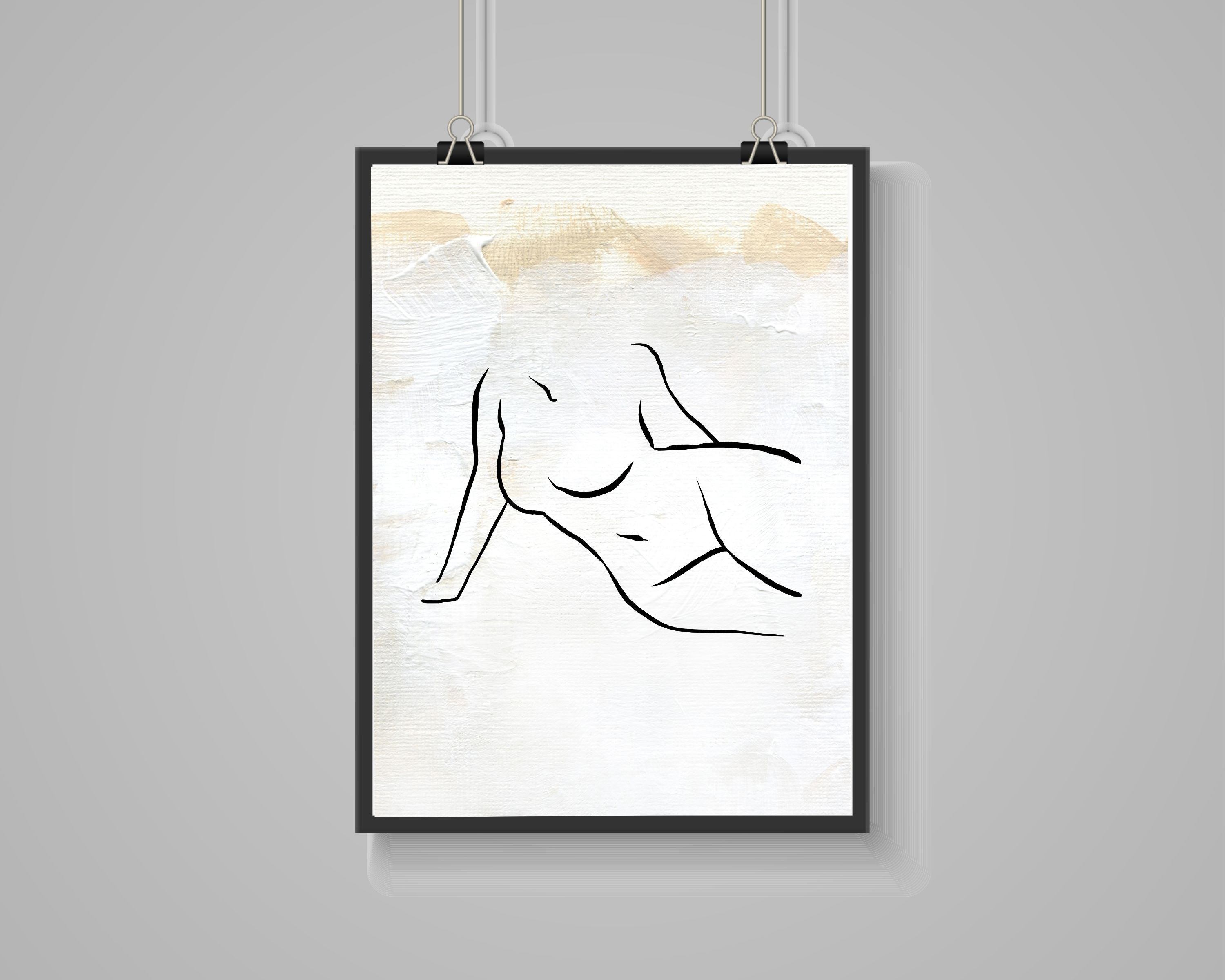 Abstract Terracotta Art Prints | White Cream