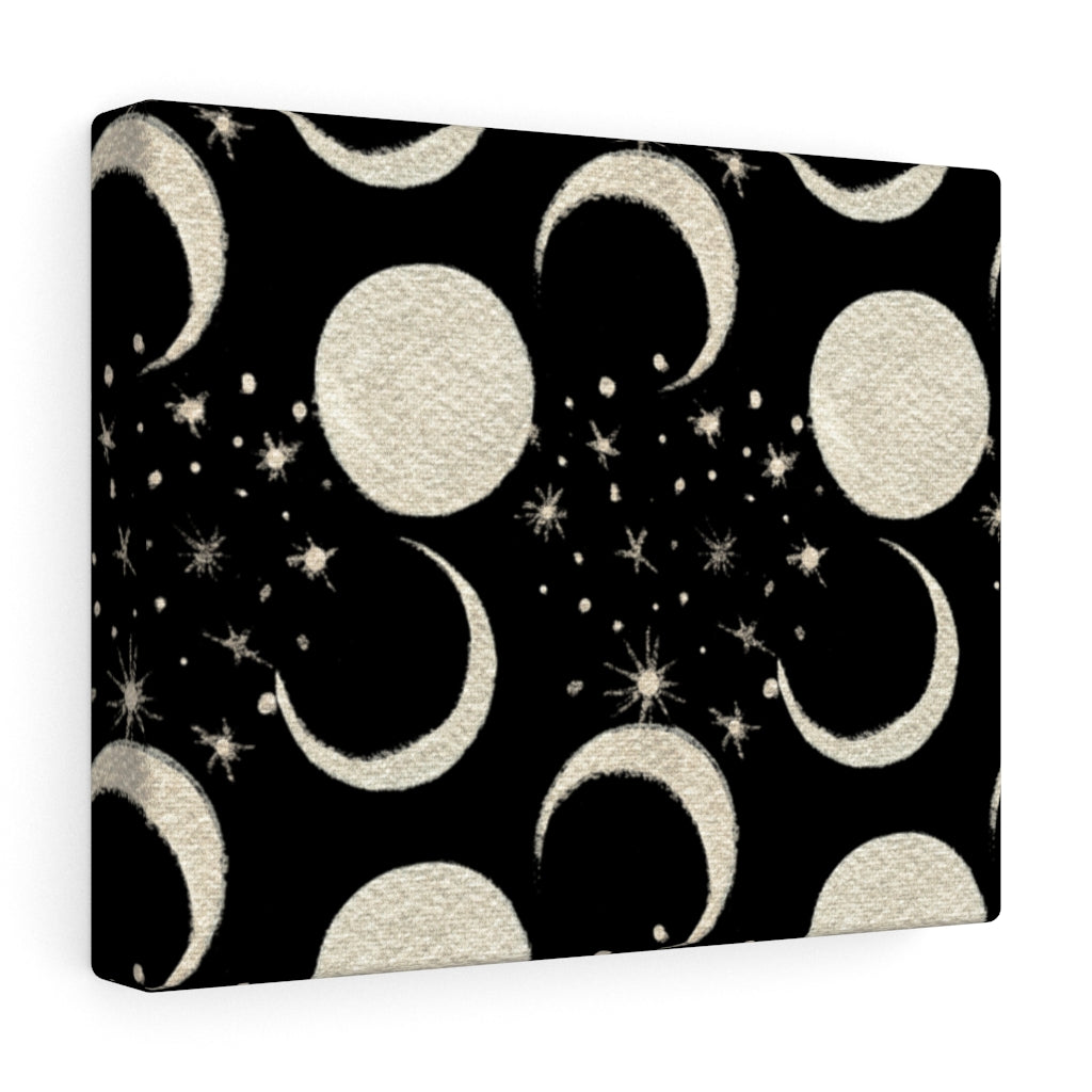 MYSTICAL CANVAS ART | Black Beige Moon Phases