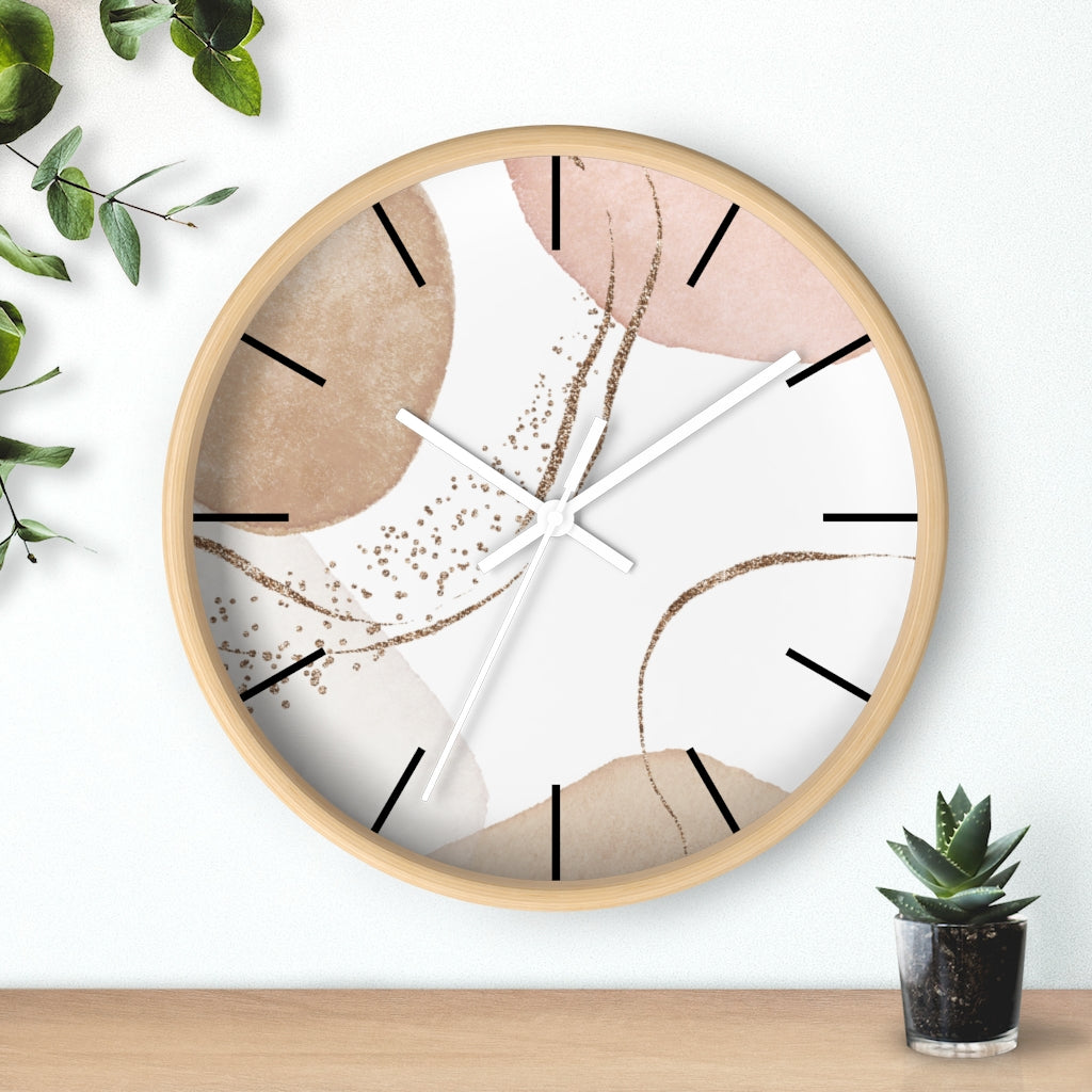 Wood, Wall Clock, Pastel, Blush Pink 10"