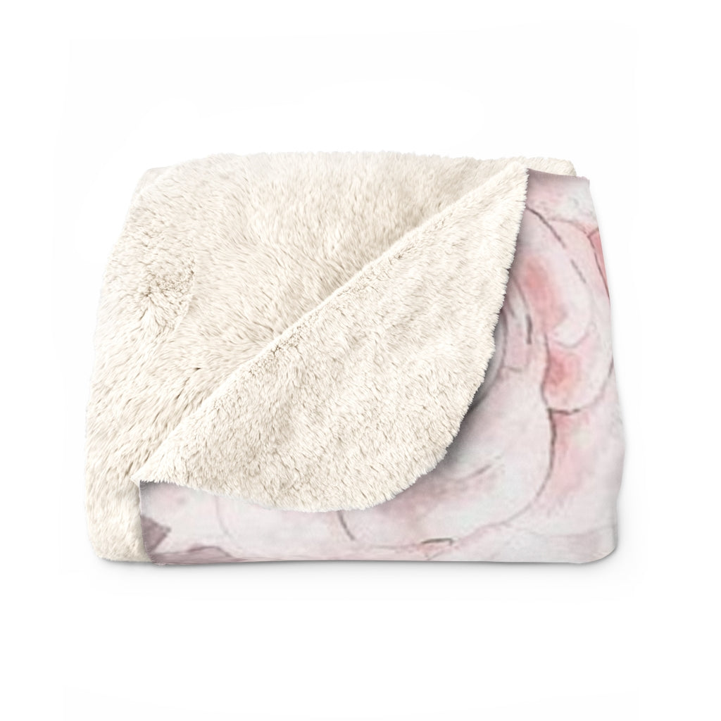 Floral Comfy Blanket | Pastel Pink Gold