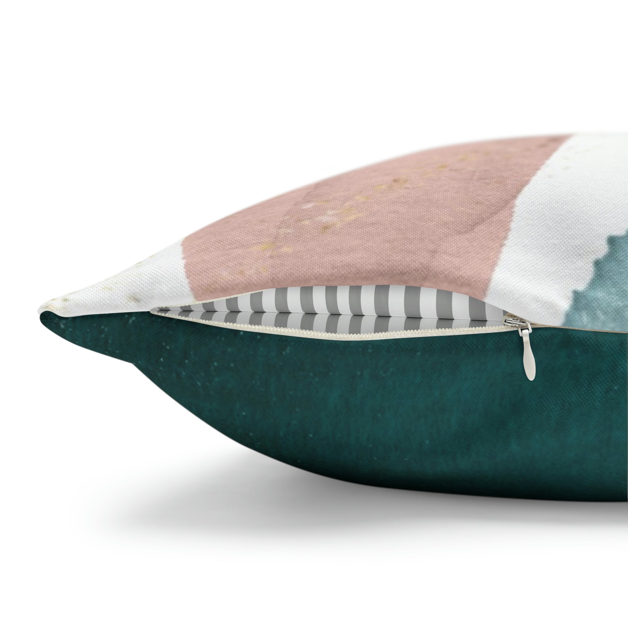 Abstract Boho Pillow Cover | Green Pink Cream