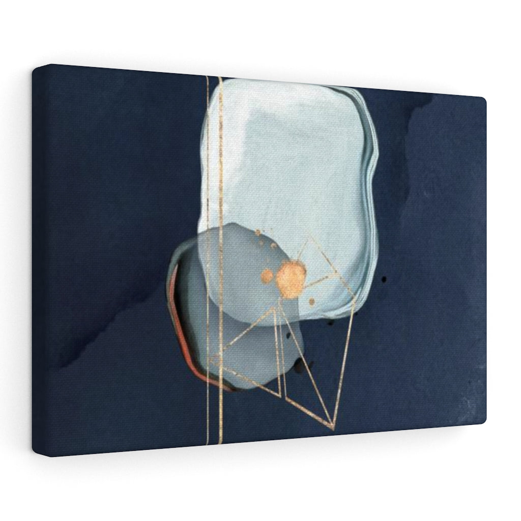 ABSTRACT WALL CANVAS ART | Navy Blue Teal Gold