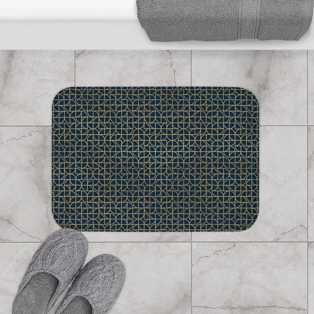 Art Nouveau Bath Mat | Navy Gold
