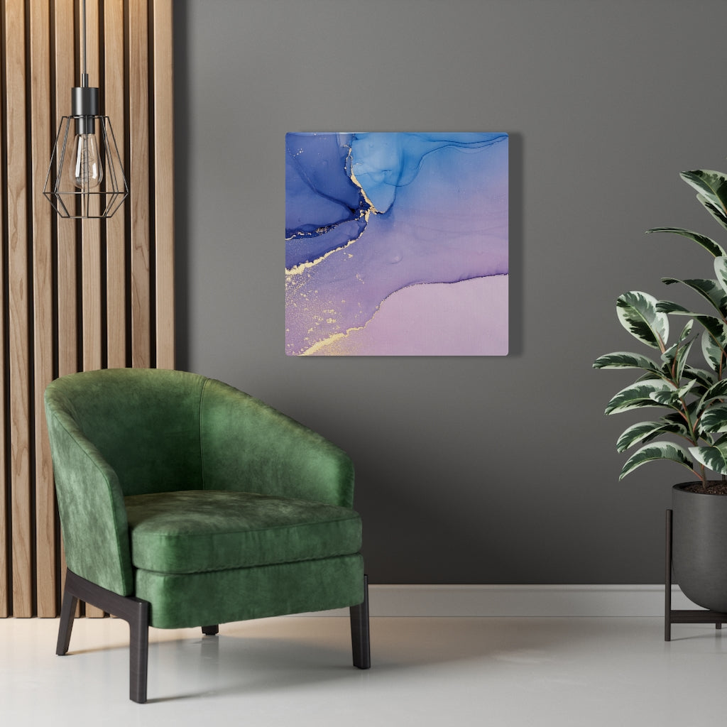 Abstract Canvas Art | Purple Blue Gold
