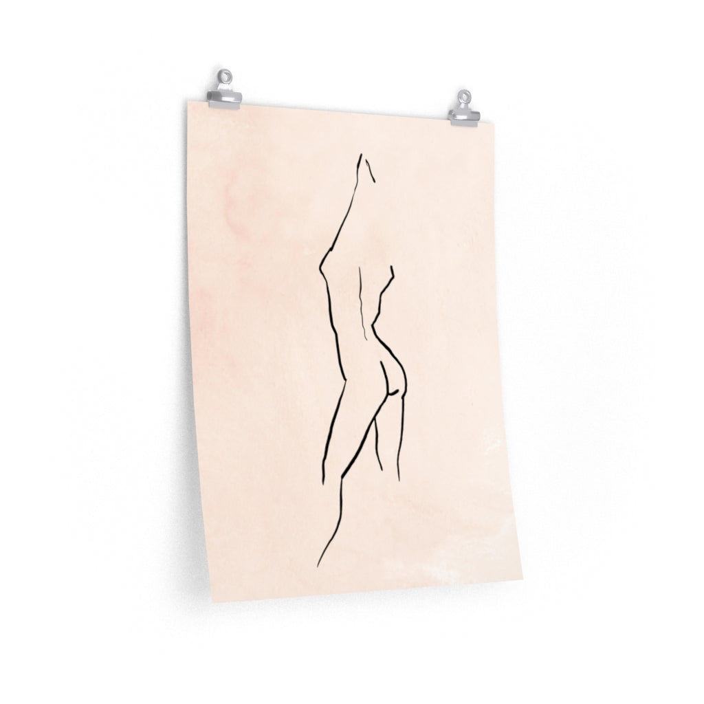 Female Art | Beige Black Art Print | Poster