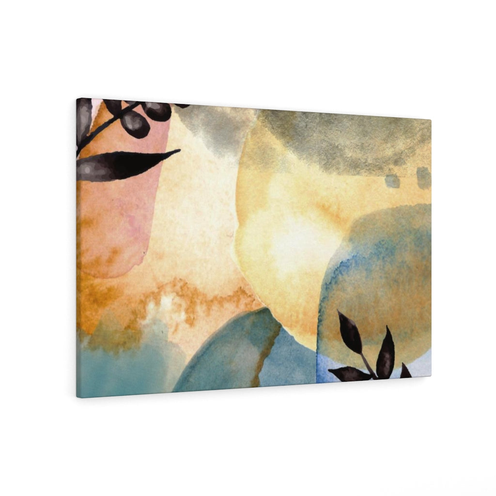 FLORAL WALL CANVAS ART | Yellow Black Blue