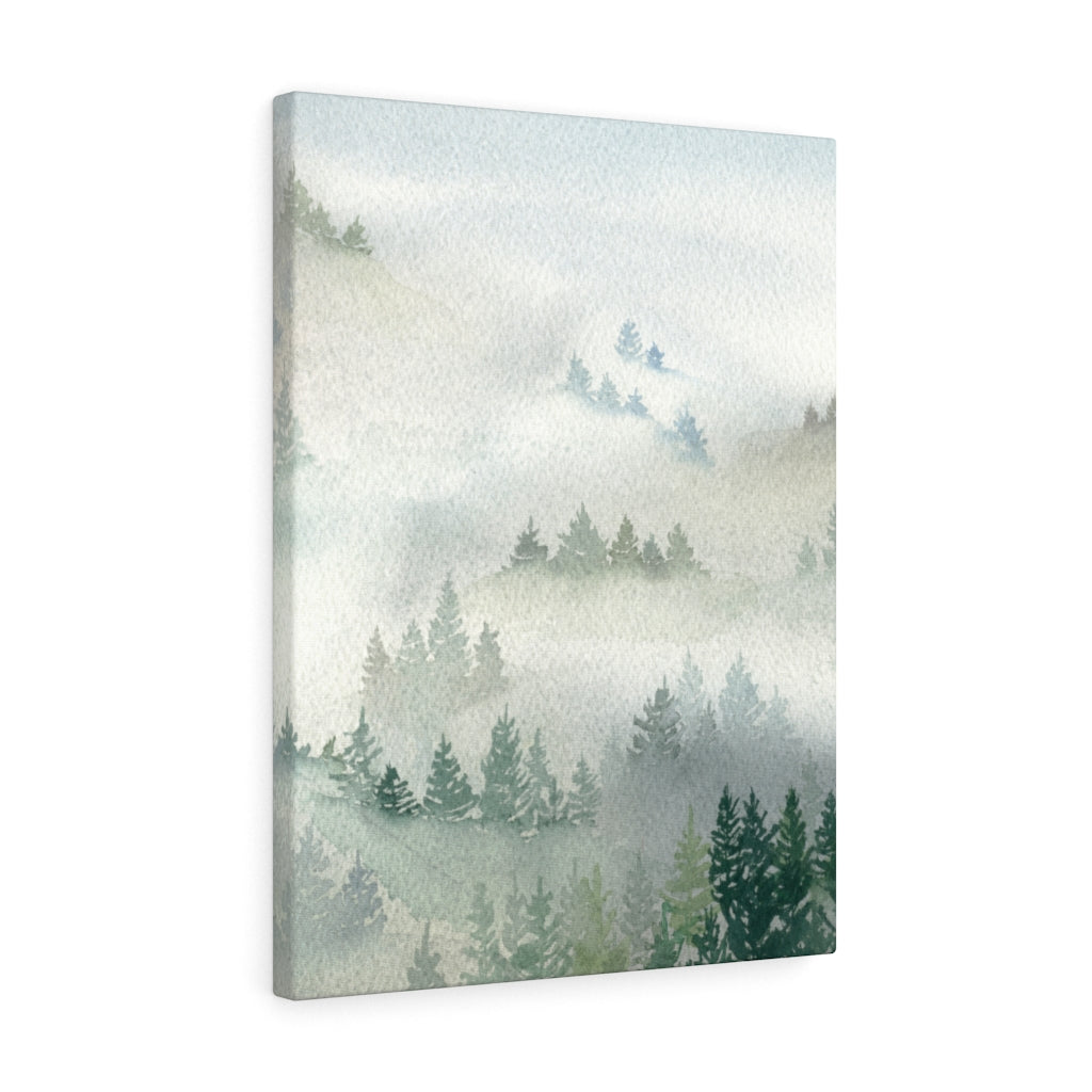 FLORAL CANVAS ART | White Green Ombre Forest