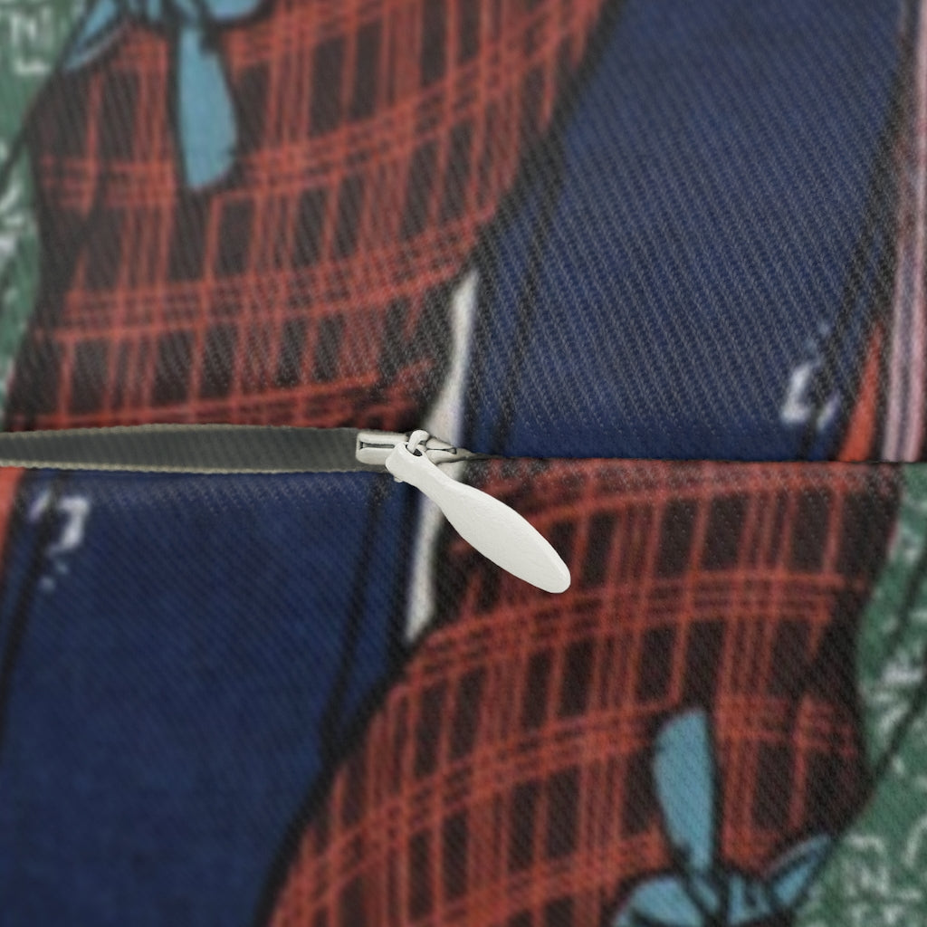 Whimsical Boho Lumbar Pillow | Green | Japanese Lady