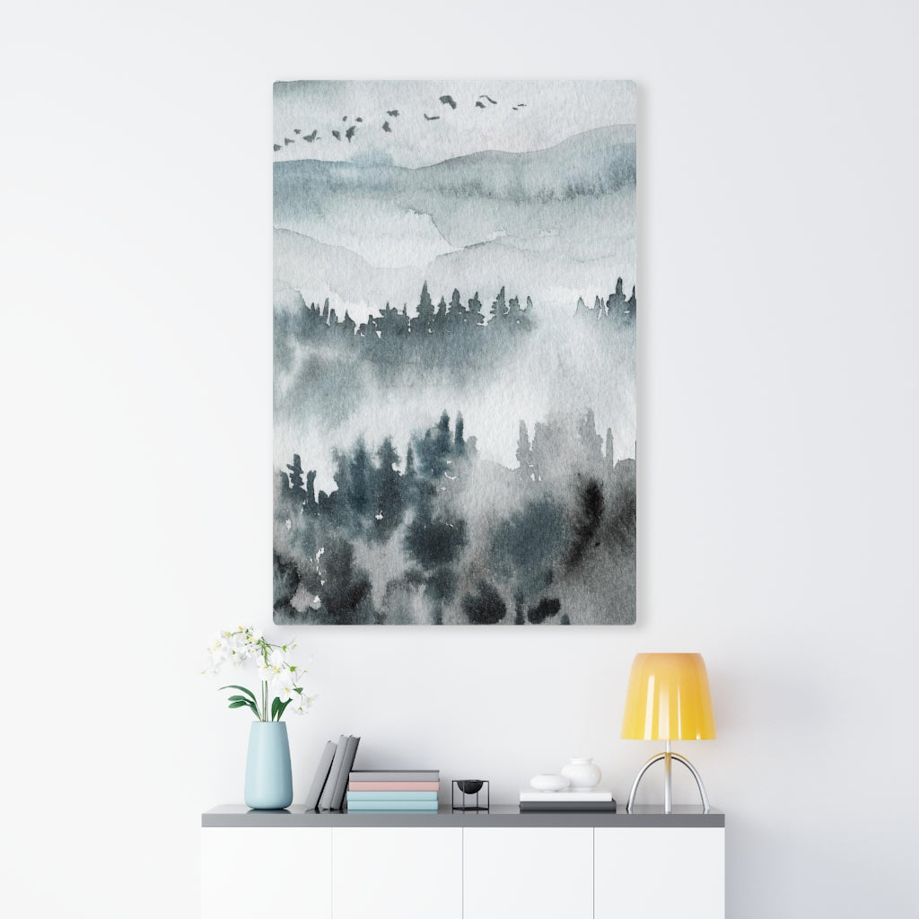 Nature Wall Canvas Art | Gray Woodlands