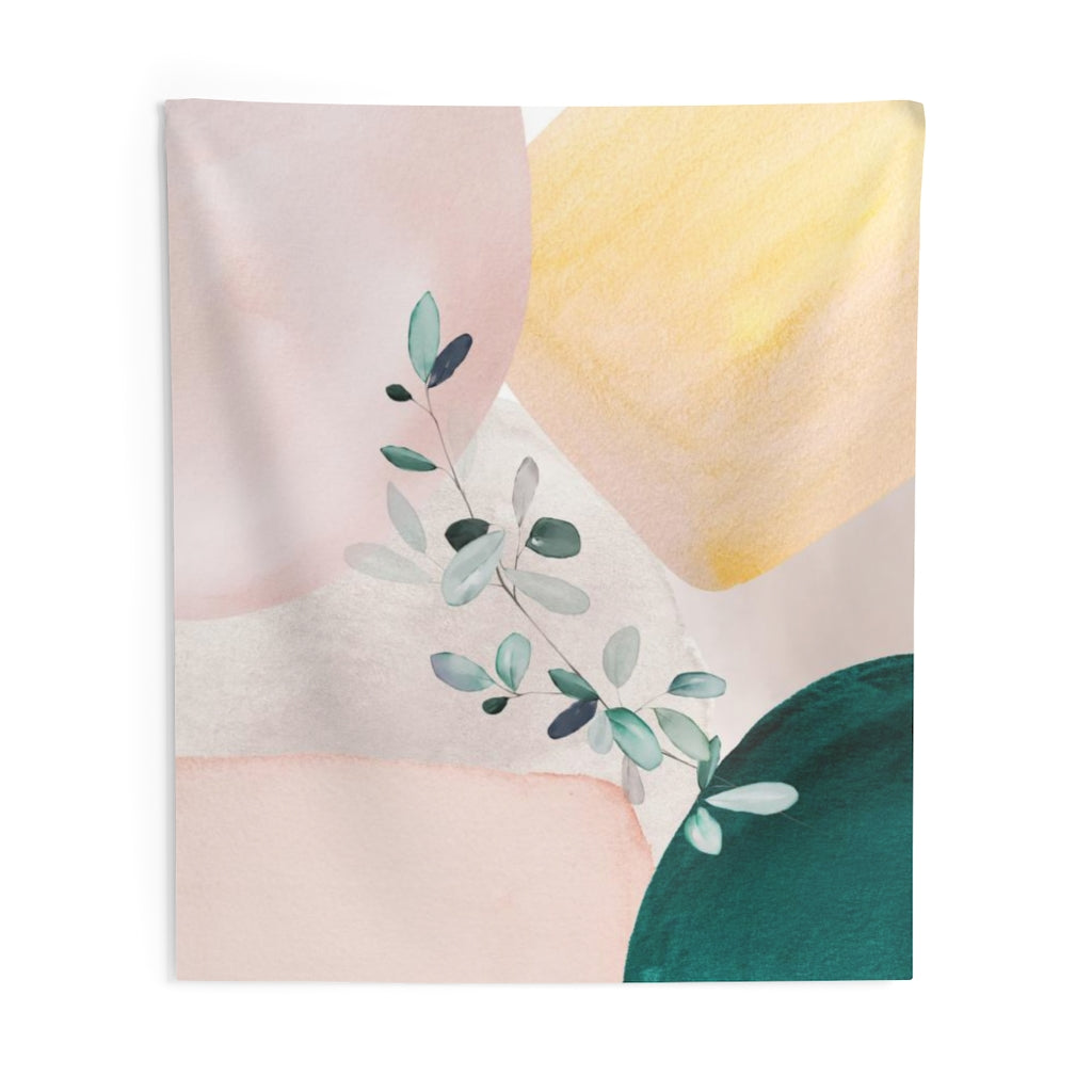 Floral Tapestry | Green Yellow Blush Pink
