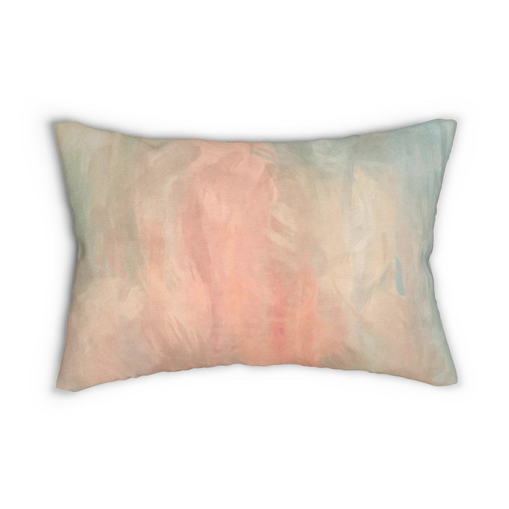 boho accent throw pillow for couch and bed. rectangle stuffed pillow.  Abstract Boho Lumbar Pillow