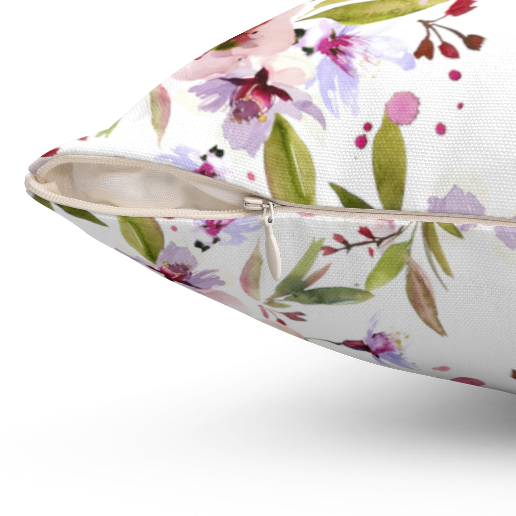 Floral Boho Pillow Cover | Pastel Lavender Blush Pink Sage Green White