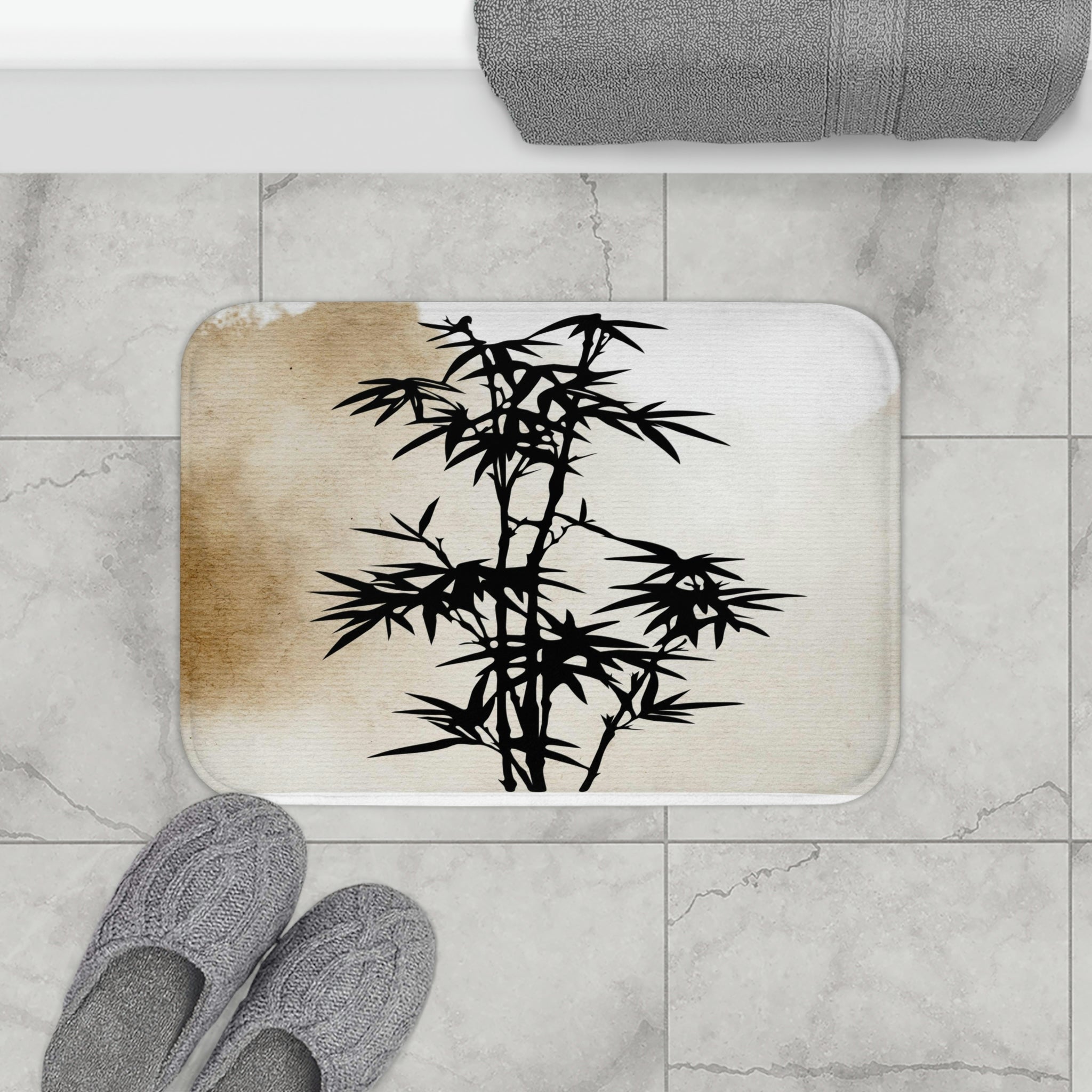 Black Bamboo Soft Bath Mat