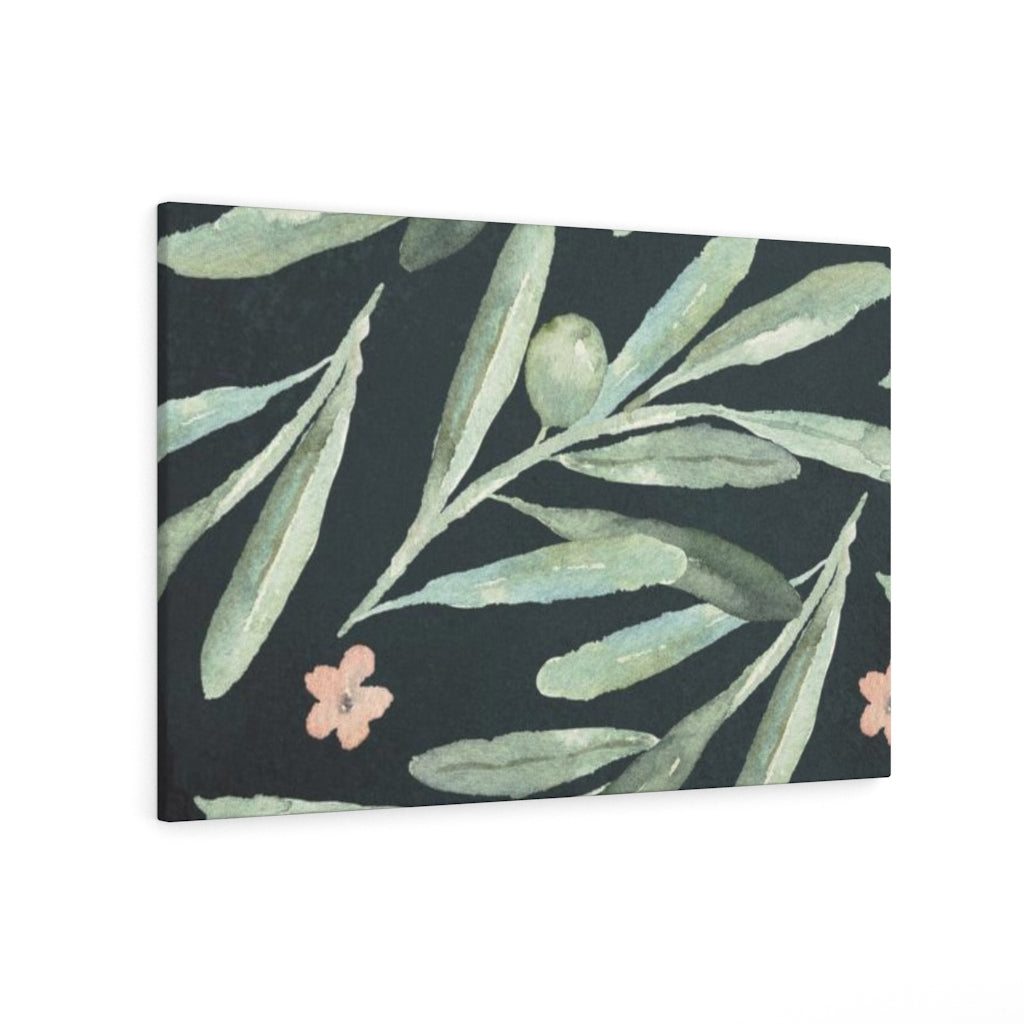 FLORAL WALL CANVAS ART | Green Navy Blue Pink