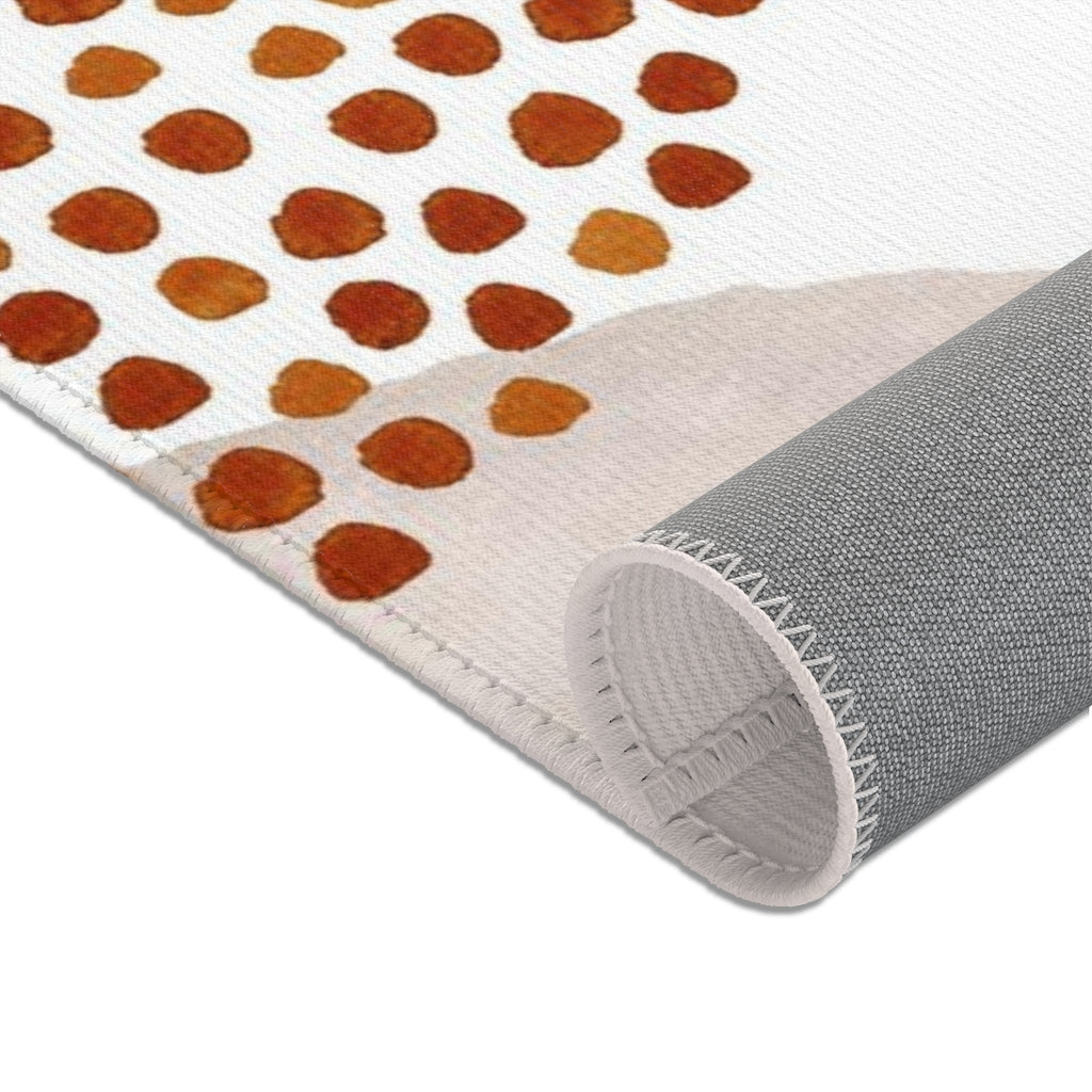 Abstract Area Rug | Rust Cream Burnt Orange