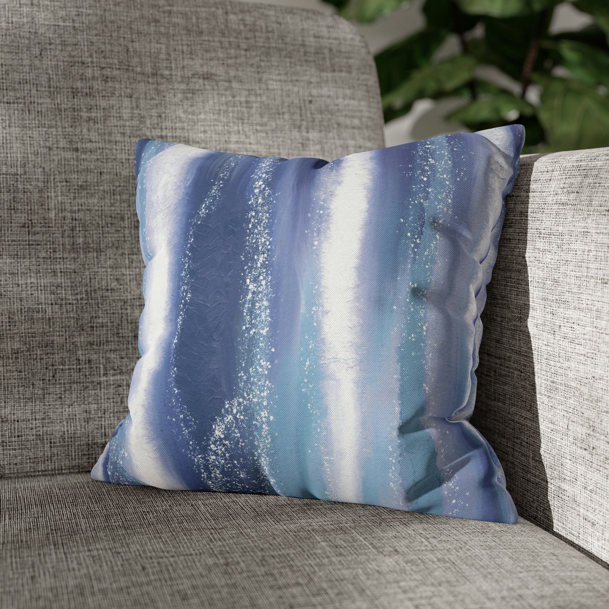 Abstract Pillow Cover | Navy Pale Blue White