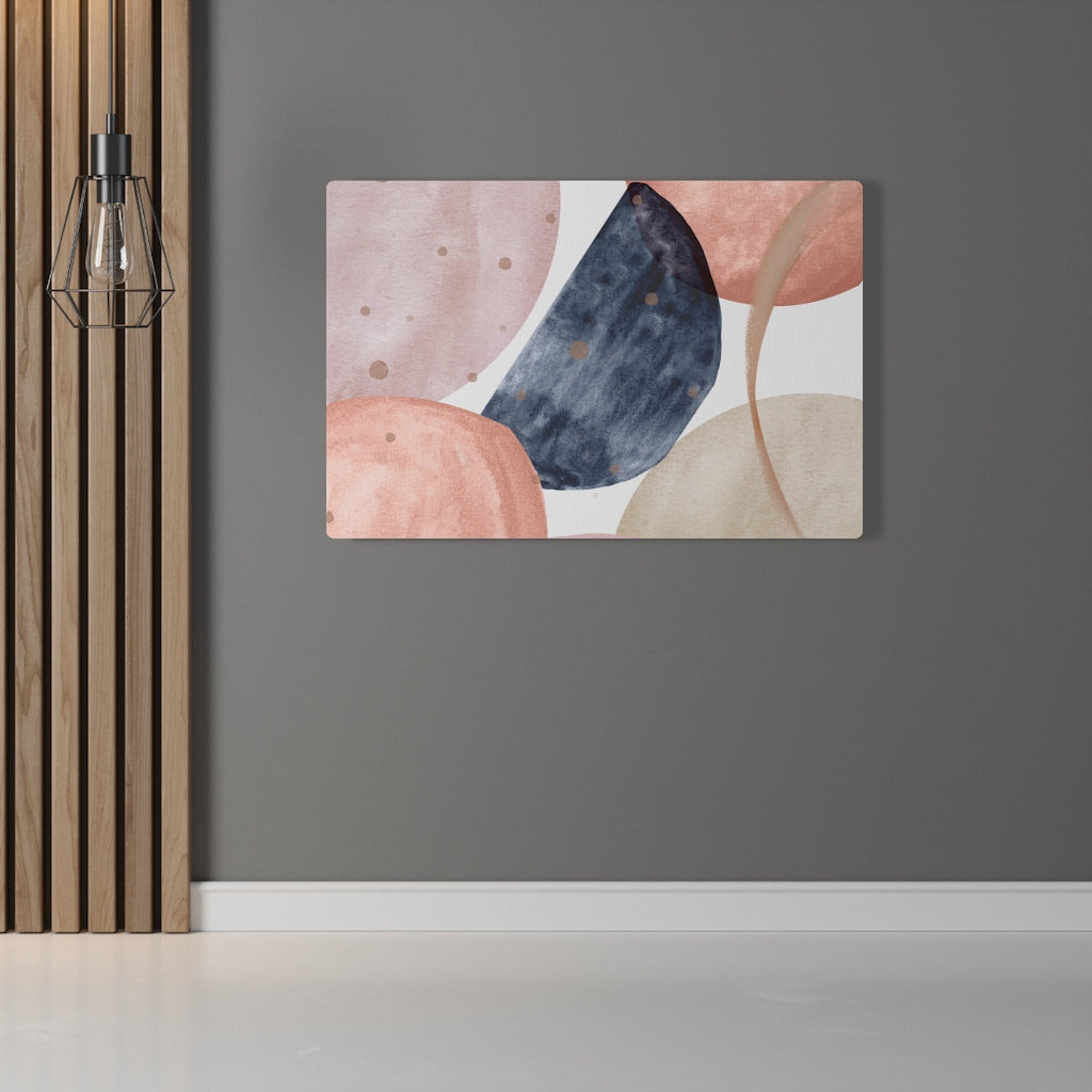 Abstract Canvas Art | White Navy Blue Pink