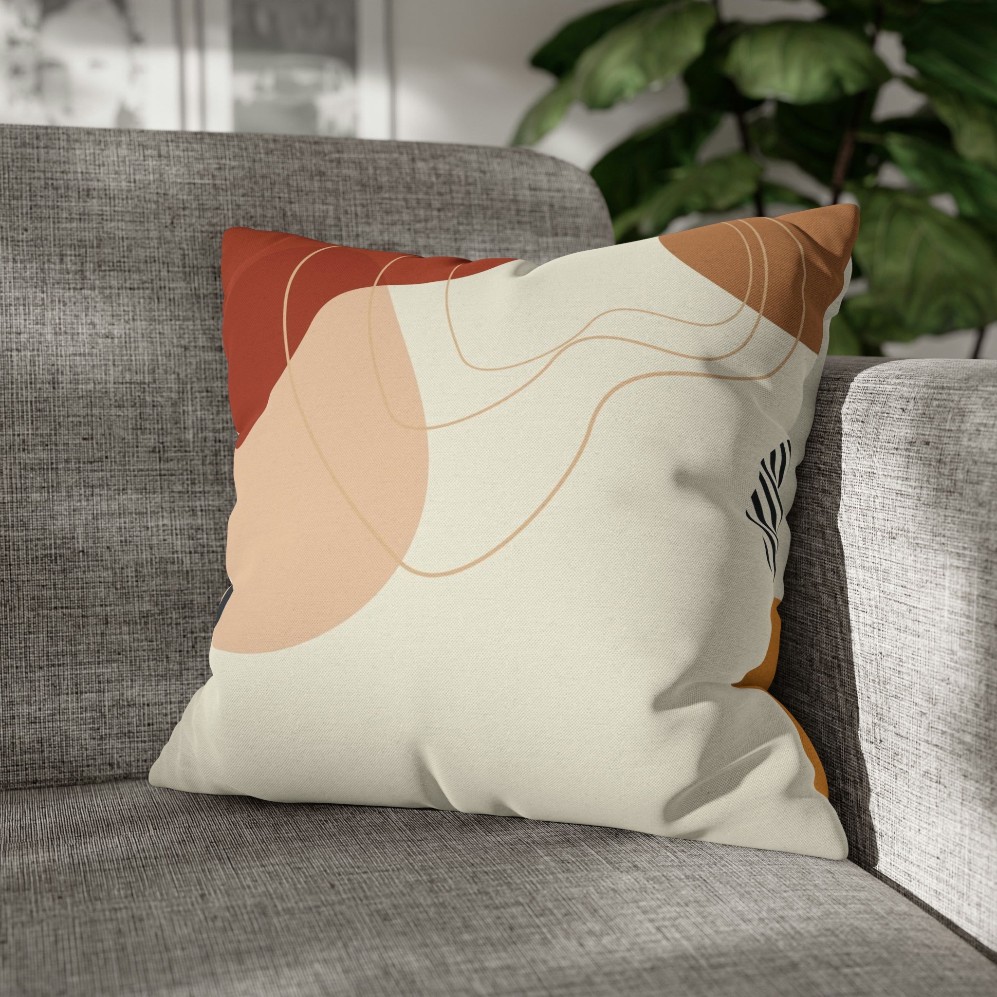 Abstract Pillow Cover | Cream Geometric