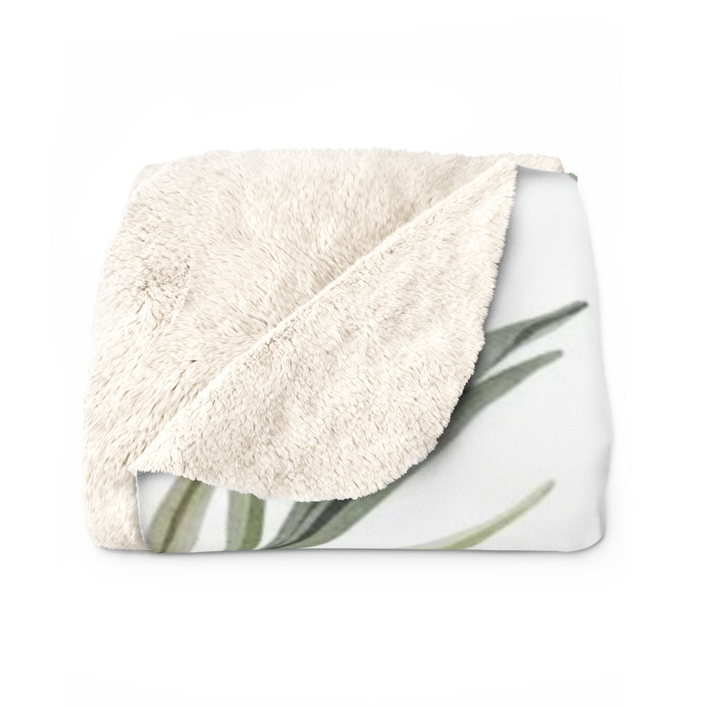 Floral Comfy Blanket | Green Leaves Butterflies
