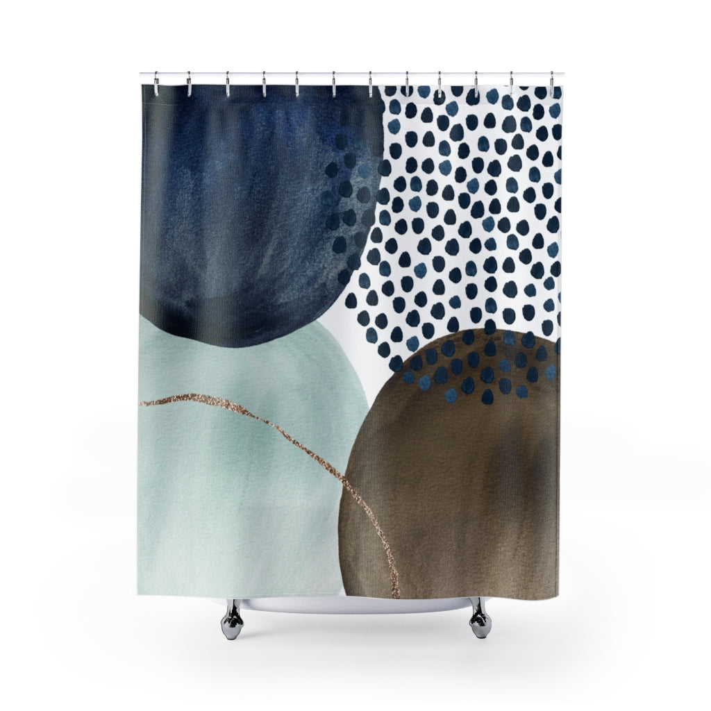 modern boho fabric shower curtain