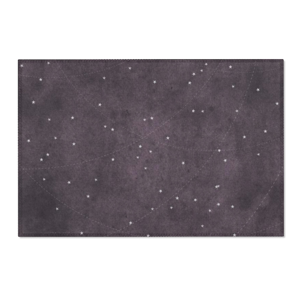 Celestial Boho Area Rug | Star Map Plum Purple