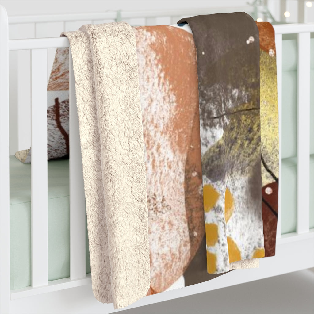 Floral Comfy Blanket | Rust Earthy Abstract